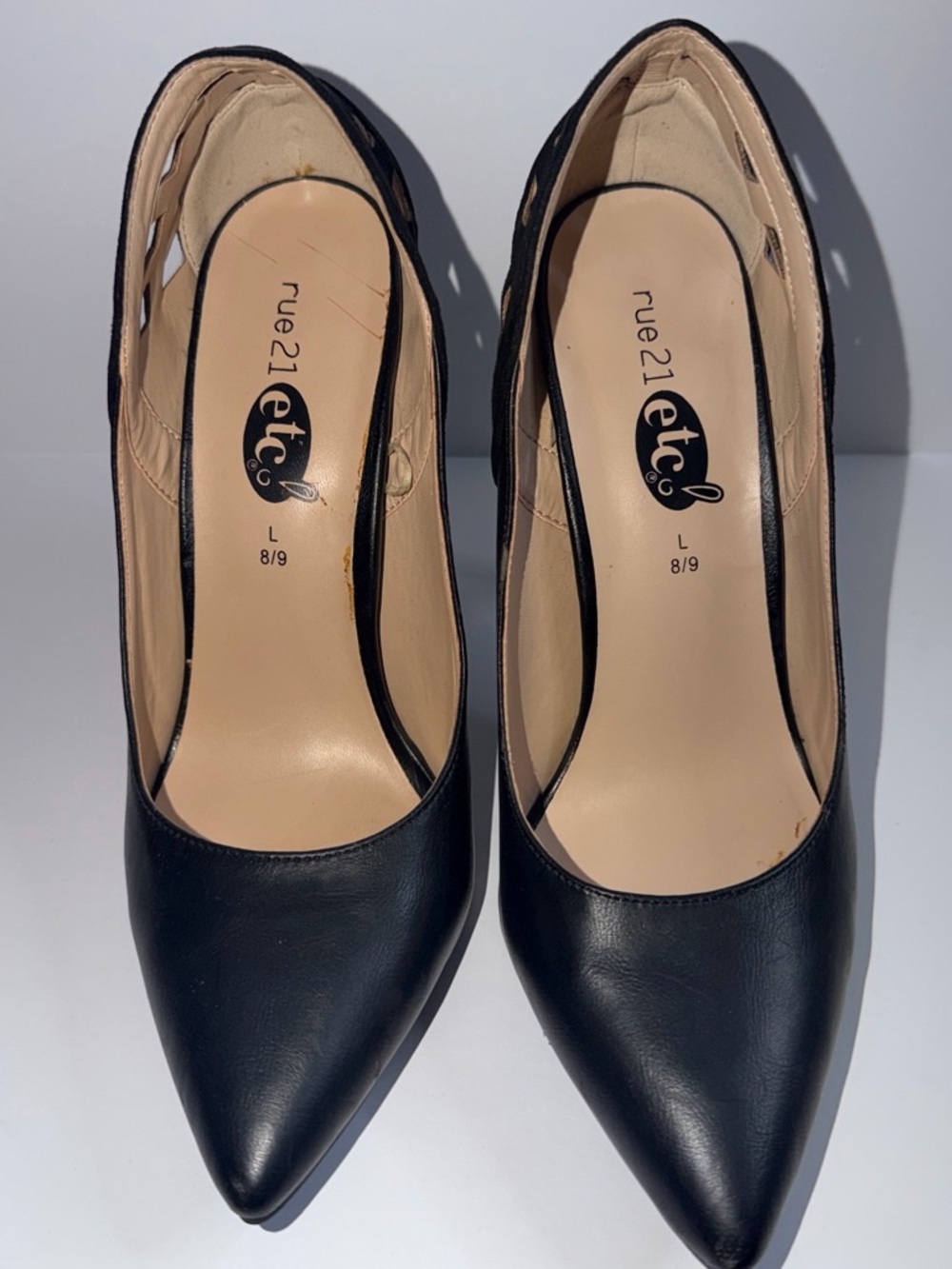 Rue21 Black Pointed Toe Slingback Heels